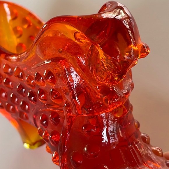 VTG Fenton Amberina Cat Head Glass Shoe - Picture 2 of 6